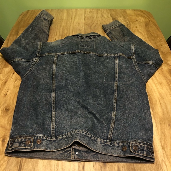 Men’s Levi Strauss Signature Denim Jean Trucker Jacket Western Wash Size Medium - Picture 9 of 11
